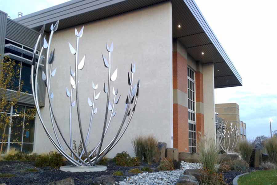 Curved Steel Art Sculpture "Wind Witches" by Brian Borrello Takes Center Stage at Big Bend Community College